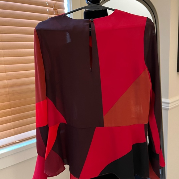 Red + black blouse by Warehouse - Picture 2 of 6